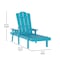 Flash Furniture Sonora Adjustable Adirondack Loungers w/Cup Holder, All-Weather Recycled HDPE, Blue, 2PK 2-LE-HMP-070-01-BL-GG - alternate 2
